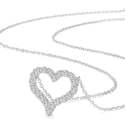 Juliette Diamond Heart Necklace in Moissanite