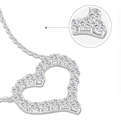 Juliette Diamond Heart Necklace in Moissanite