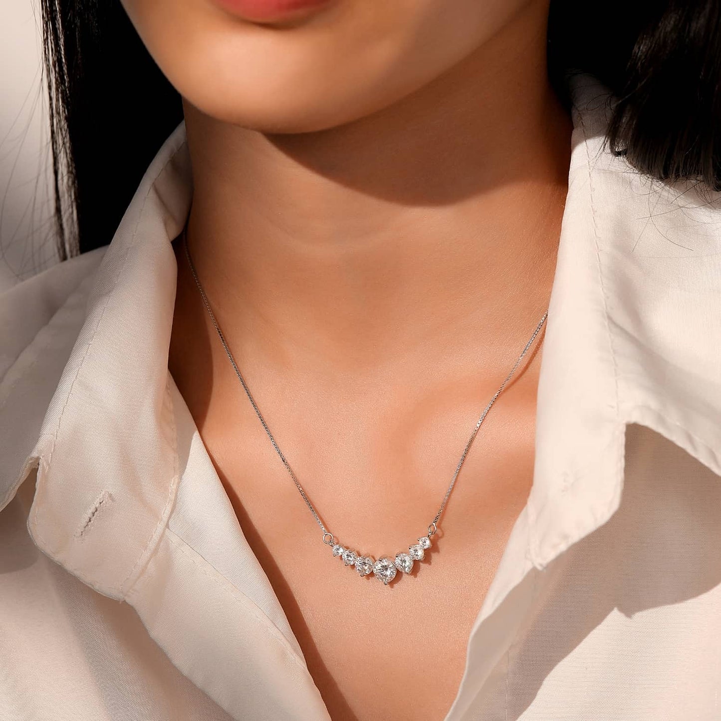 Aubrey Diamond necklace in Moissanite