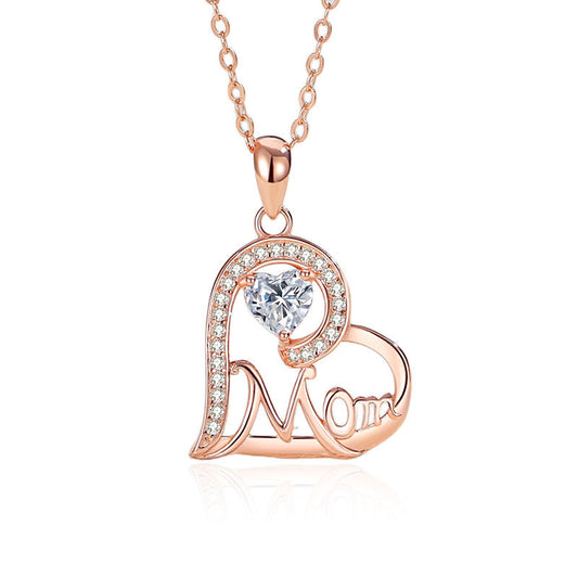 Loving Mom Diamond Necklace in Rose Gold