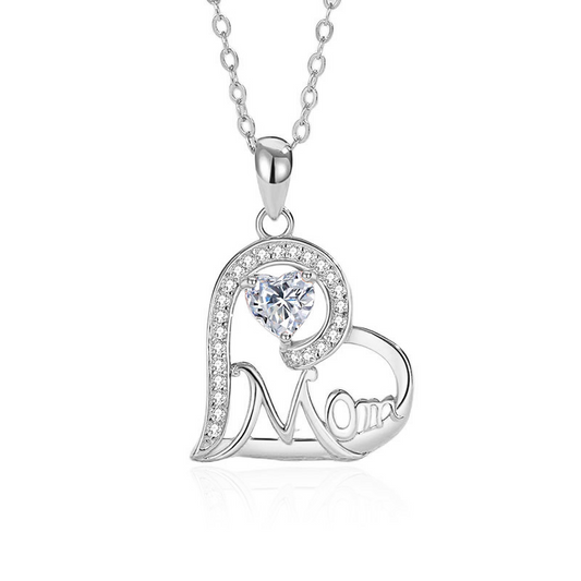 Loving Mom Diamond Necklace in Silver