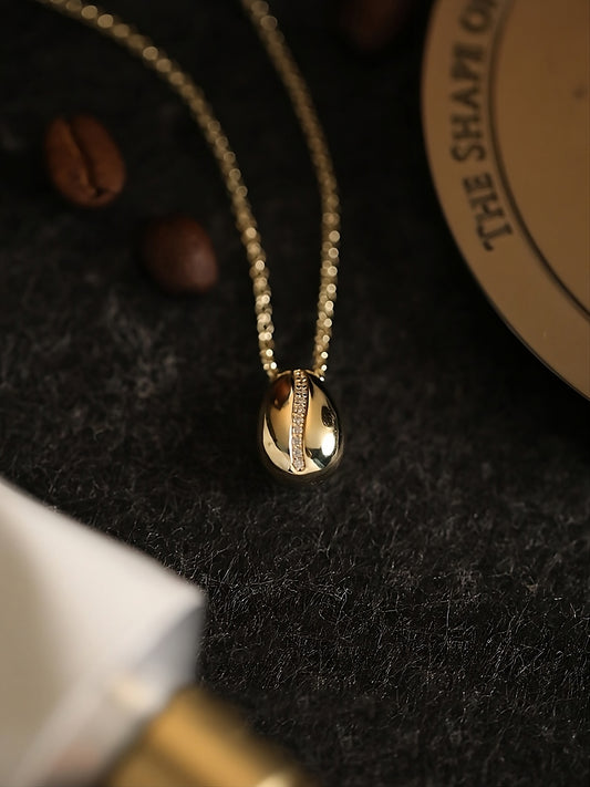 Mini Coffee Bean Necklace in Gold