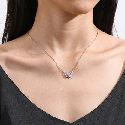 Butterfly Diamond Necklace in Moissanite