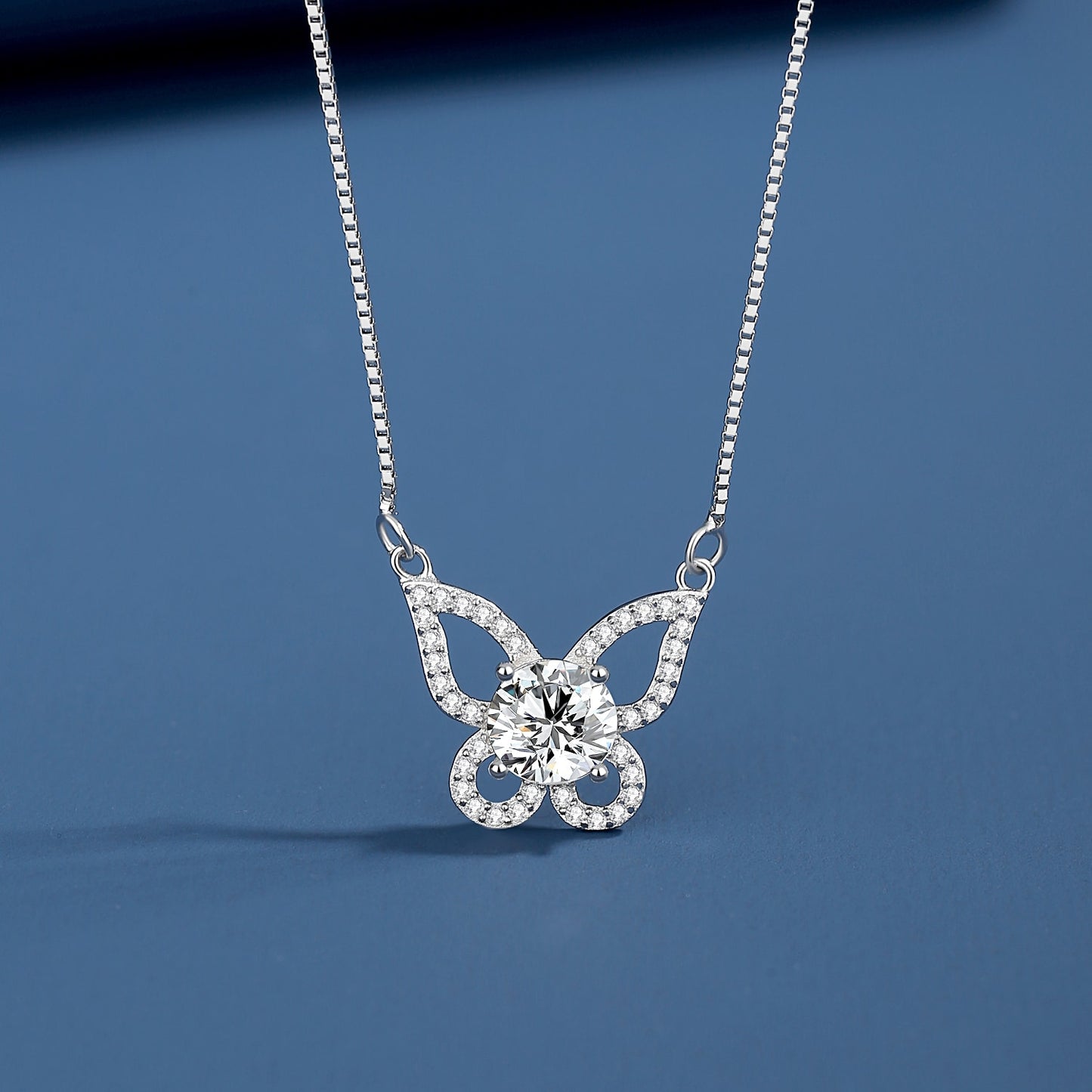 Butterfly Diamond Necklace in Moissanite