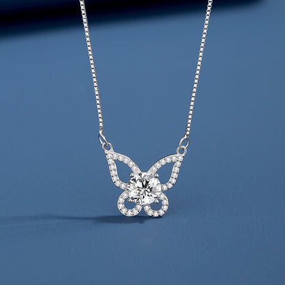 Butterfly Diamond Necklace in Moissanite