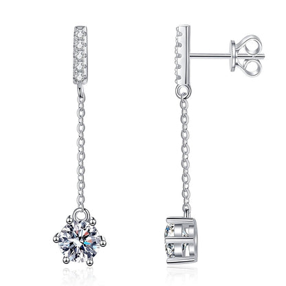 Emilia's Dangle Round Earrings in Lab Grown Diamond