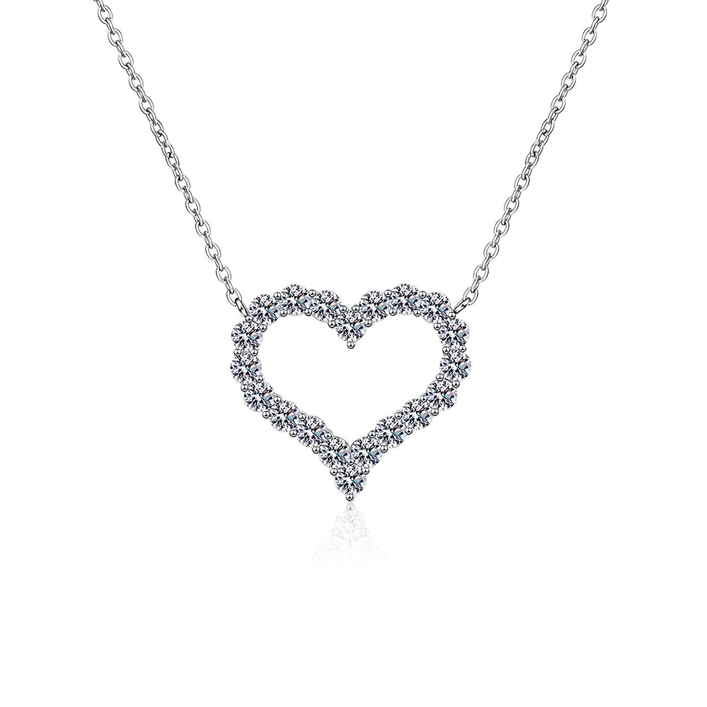 Juliette Diamond Heart Necklace in Moissanite