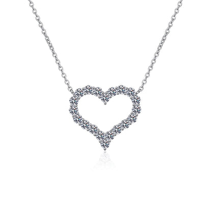 Juliette Diamond Heart Necklace in Moissanite