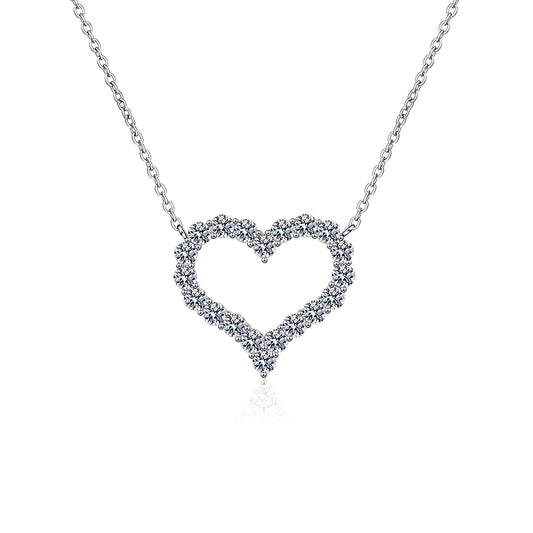 Juliette Diamond Heart Necklace in Moissanite
