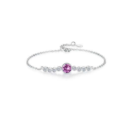 Pink Adjustable Bracelet in Crystal