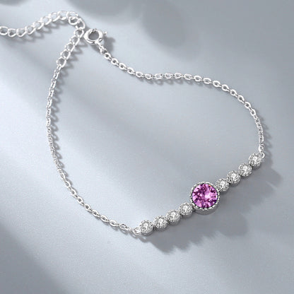 Pink Adjustable Bracelet in Crystal