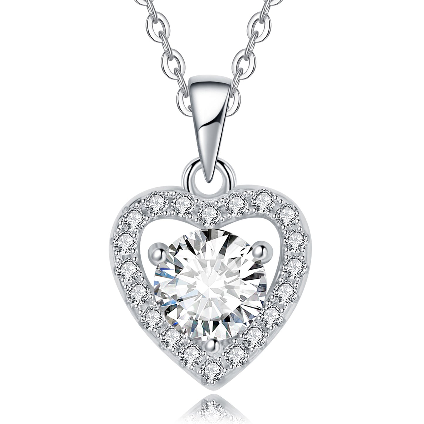 Diamond Heart Necklace 1carat Moissanite