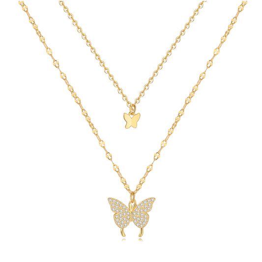 Butterfly Dance Necklace Gold