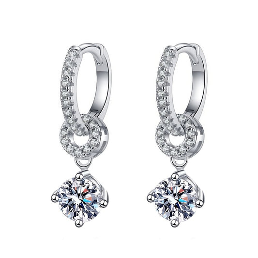 Chloe Diamond Earrings with Halo Diamond Drops