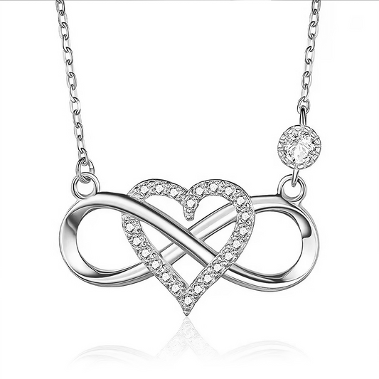 Olivia Infinity Necklace in White Gold