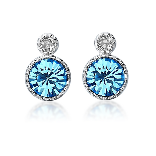 Sapphire Stud Earrings in Crystal