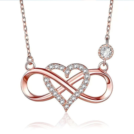 Olivia Infinity Necklace in Rose Gold