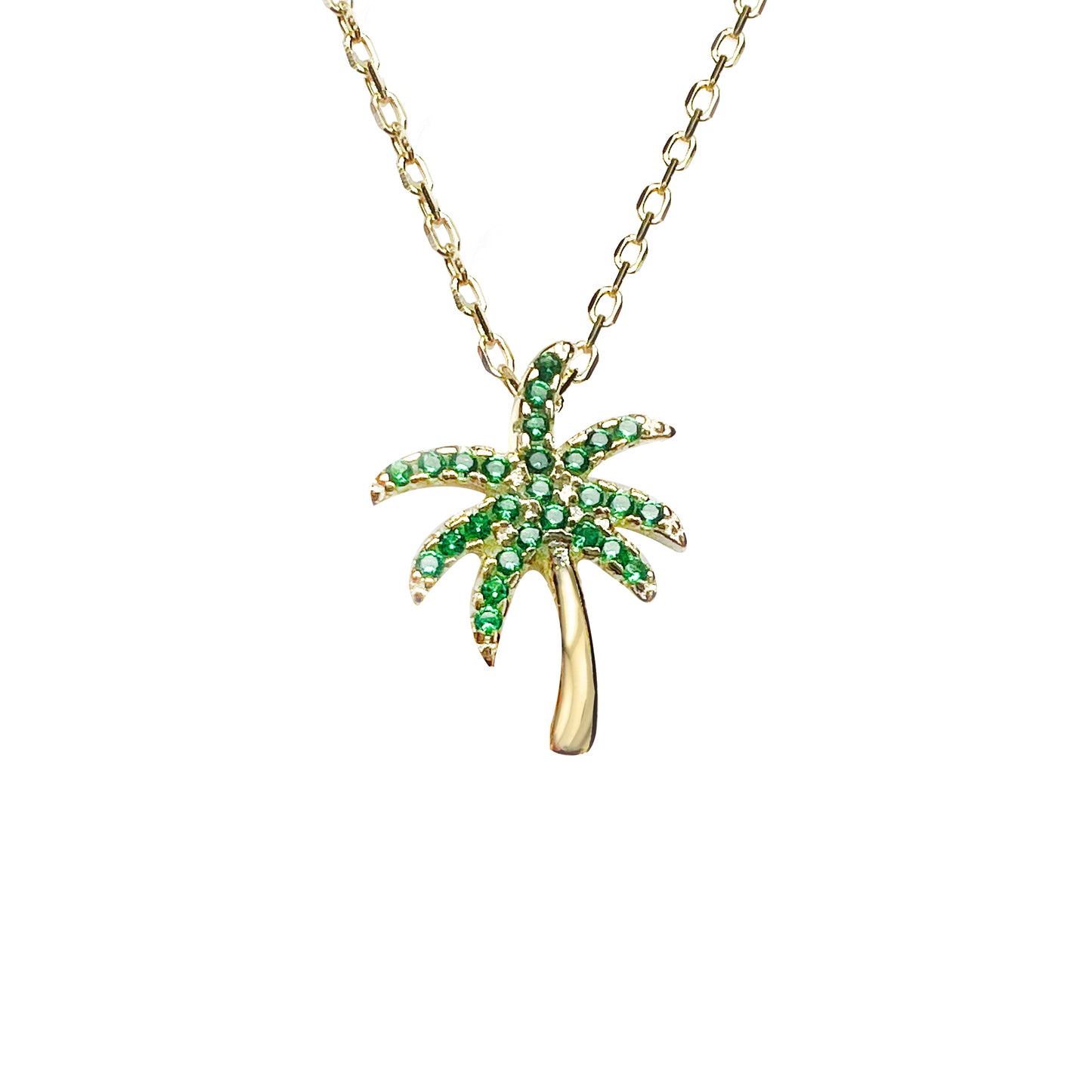 Palm Tree Necklace in Gold