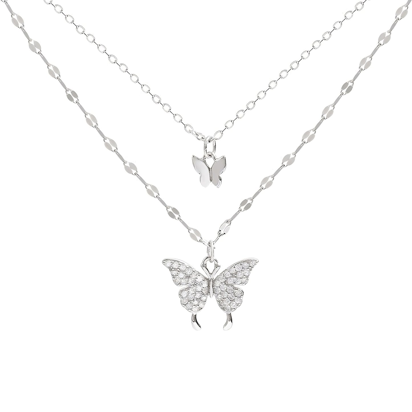 Butterfly Dance Necklace Silver