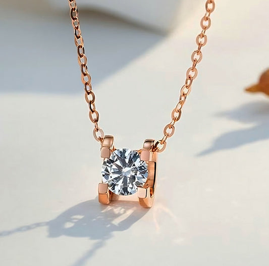 Celine Diamond Necklace in Rose Gold