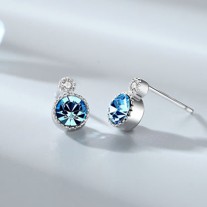 Sapphire Stud Mini Earrings in Crystal