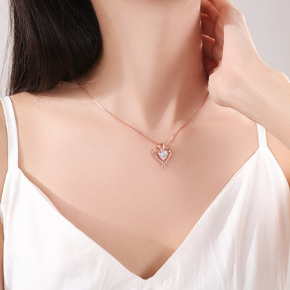 Jasmine Heart Necklace in Rose gold