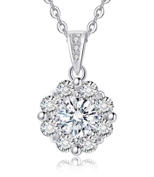 Aurore Lotus Necklace in Moissanite