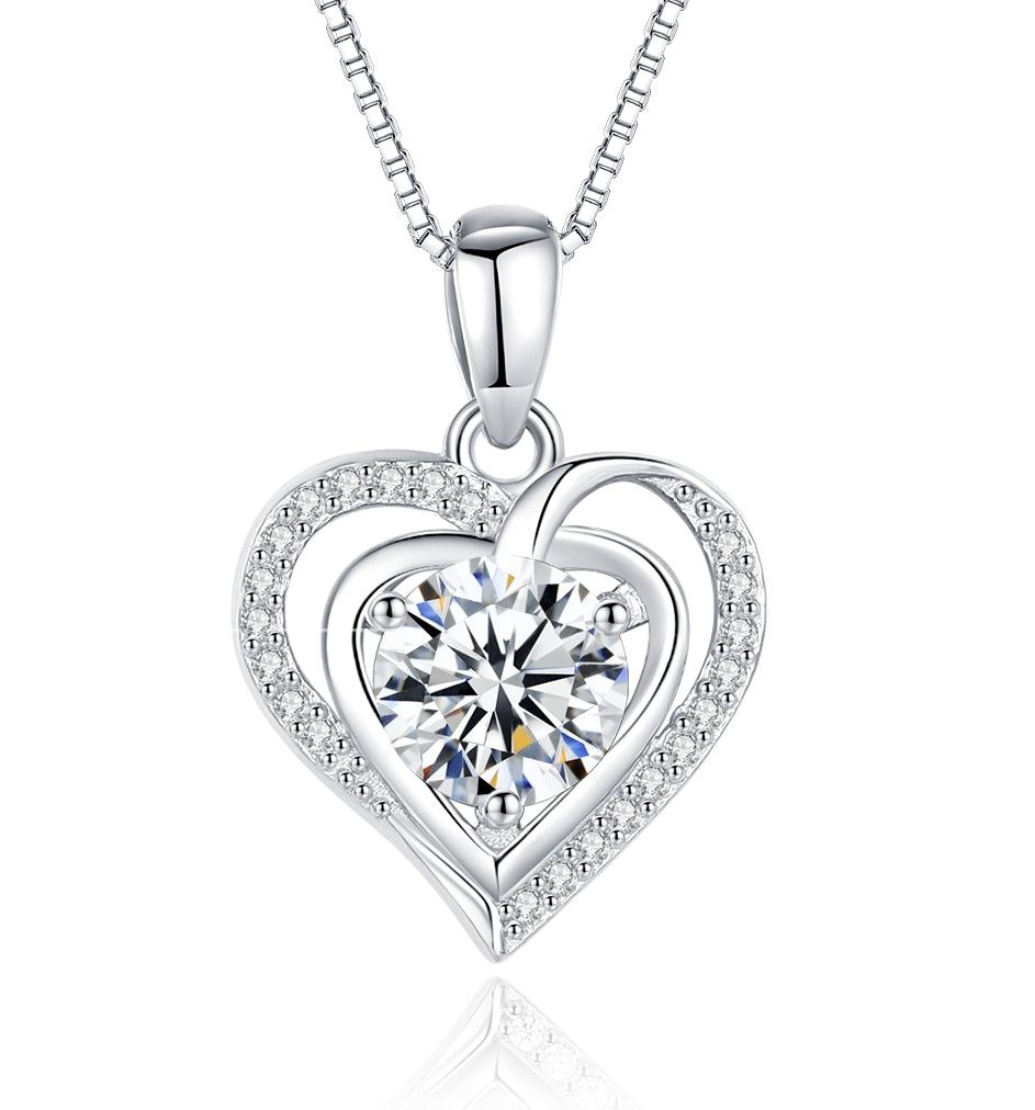 Brigitte Heart Necklace in Moissanite