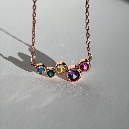 Arissa Rainbow Necklace in Rose Gold