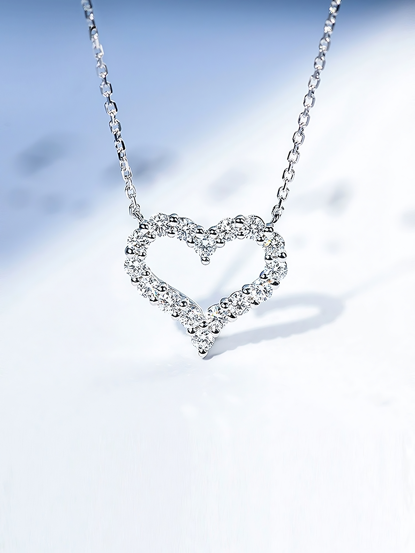 Juliette Diamond Heart Necklace in Moissanite