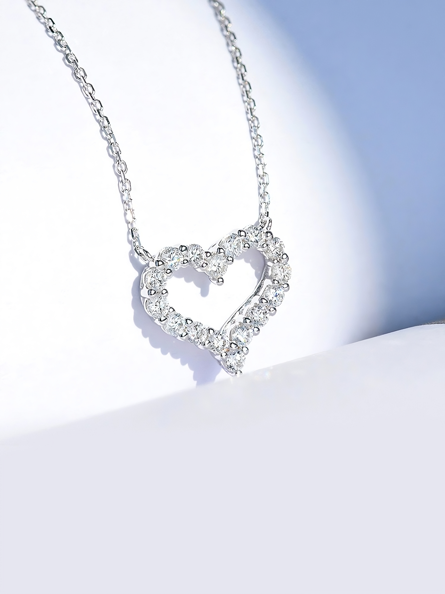 Juliette Diamond Heart Necklace in Moissanite