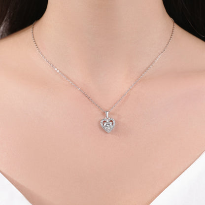 Diamond Heart Necklace 1carat Moissanite