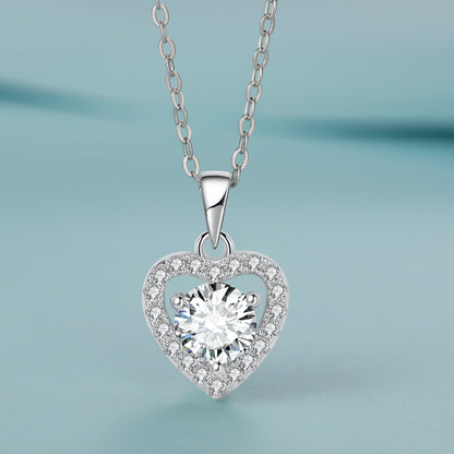 Diamond Heart Necklace 1carat Moissanite