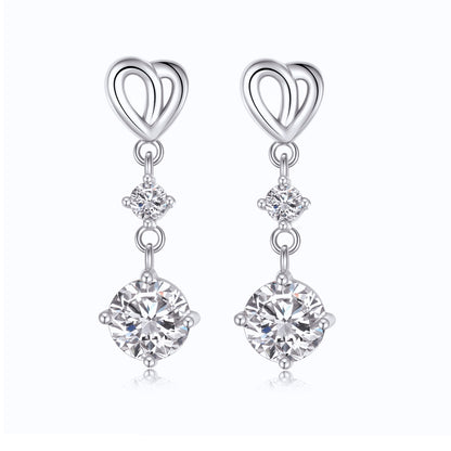 Heart Diamond Earrings in Moissanite