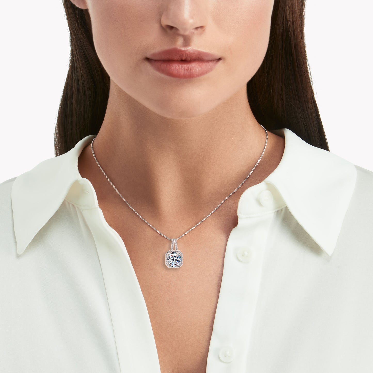 Eloise Diamond Necklace in White Gold