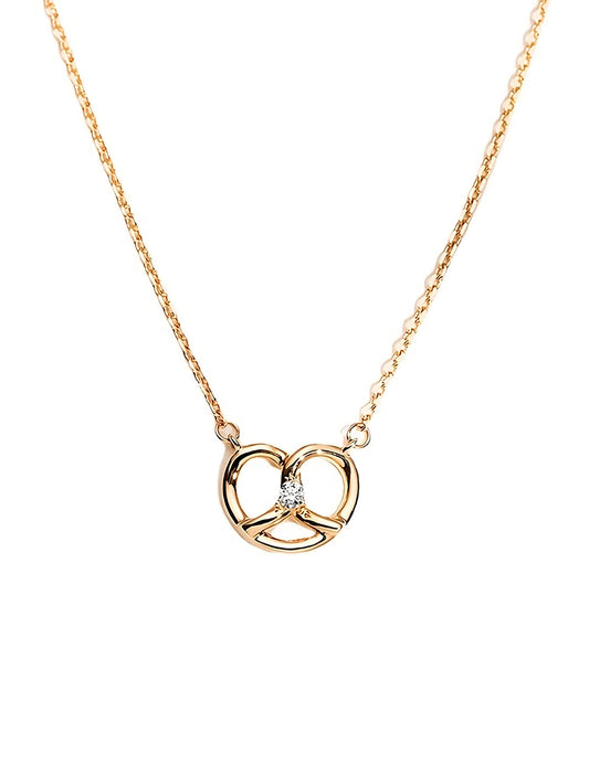 Mini Pretzel Necklace in Gold