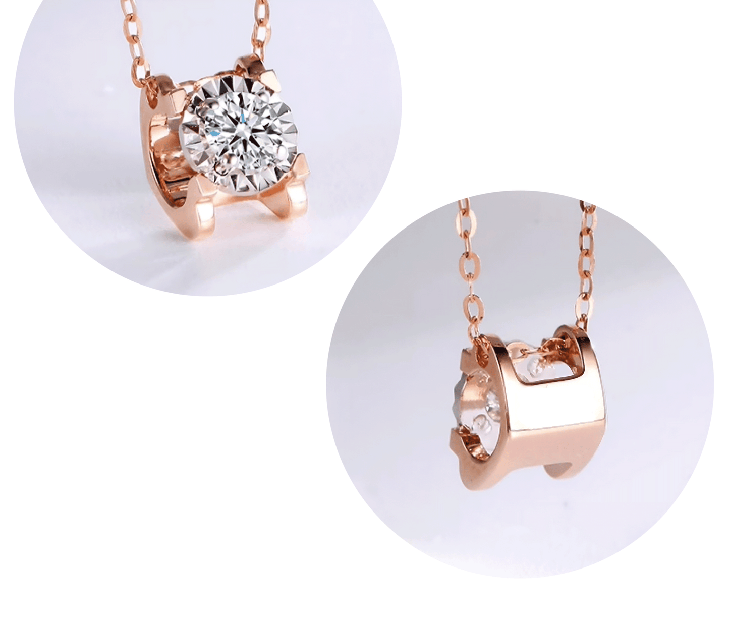 Celine Diamond Necklace in Rose Gold